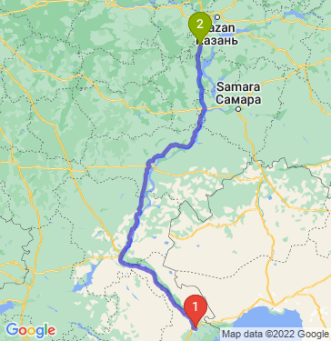 Маршрут из Астрахани в Буинска