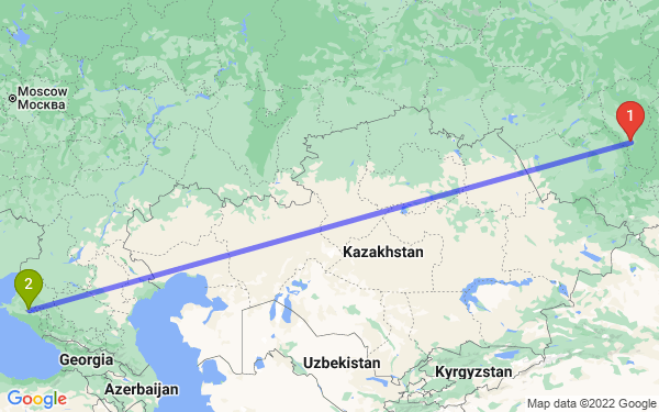 Маршрут из Новокузнецка в Краснодар