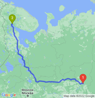 Маршрут из Перми в Кандалакшу