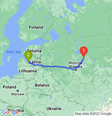 Маршрут из Ярославля в Ригу