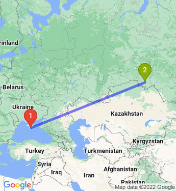 Маршрут из Симферополя в Омск