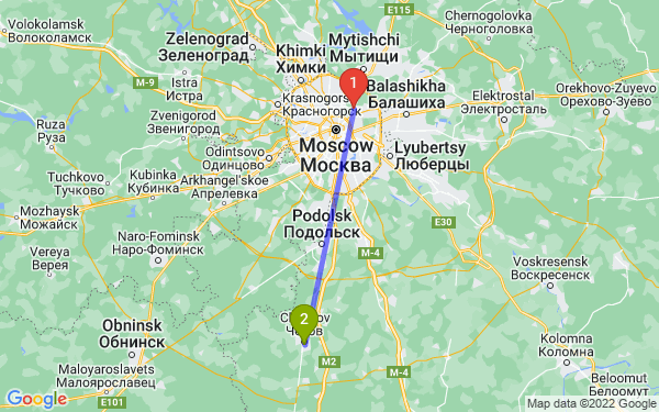 Маршрут из Москвы в Чехова