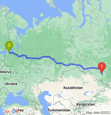 Маршрут из Барнаула в Санкт-Петербург