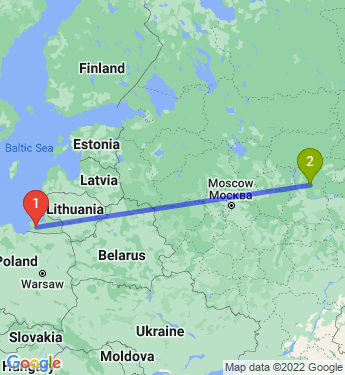 Маршрут из Калининграда в Семенова