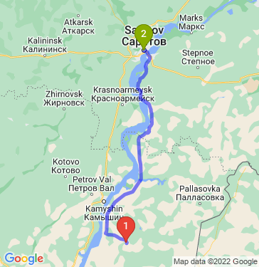 Маршрут из Красносельца в Саратов