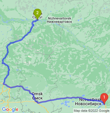Маршрут из Бердска в Сургут