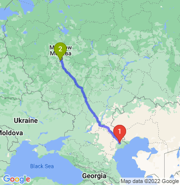 Маршрут из Астрахани в Москву