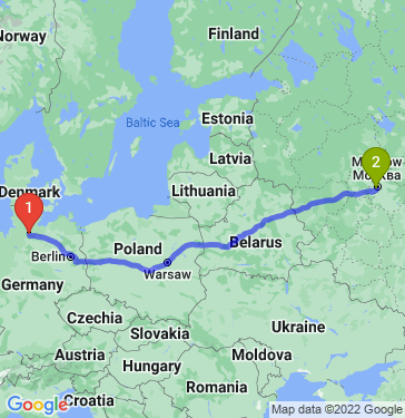 Маршрут из Hamburg в Москву