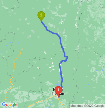 Маршрут из Перми в Ухту