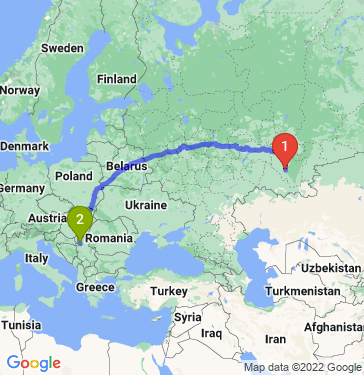 Маршрут из Стерлитамака в Нови-Сад