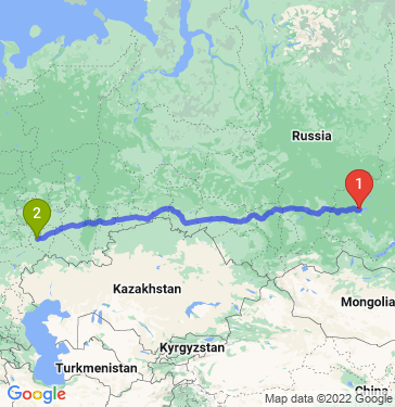 Маршрут из Братска в Жигулевска