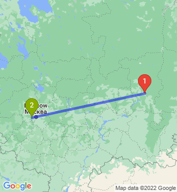 Маршрут из Перми в Звенигород