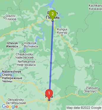 Маршрут из Уфы в Пермь
