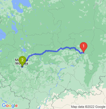 Маршрут из Перми в Москву