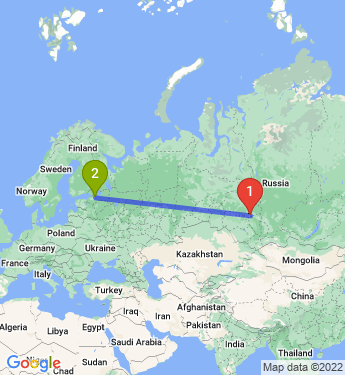 Маршрут из Северска в Санкт-Петербург
