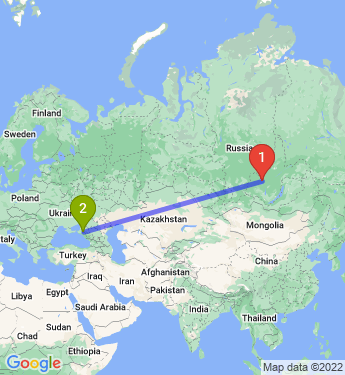 Маршрут из Братска в Краснодар