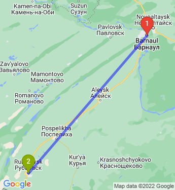 Маршрут из Барнаула в Рубцовск