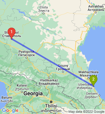 Маршрут из Ставрополя в Избербаша
