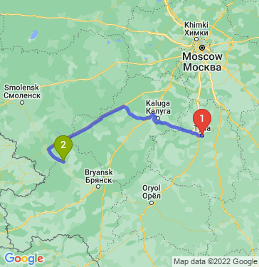 Маршрут из Тулы в Сещу