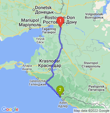 Маршрут из Батайска в Сочи