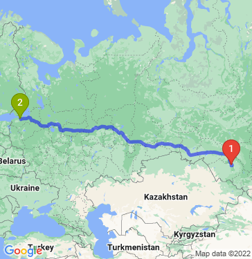 Маршрут из Барнаула в Санкт-Петербург