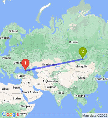 Маршрут из Сочи в Иркутск