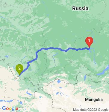 Маршрут из Братска в Рубцовск