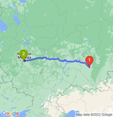 Маршрут из Уфы в Москву