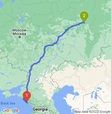 Маршрут из Сочи в Пермь