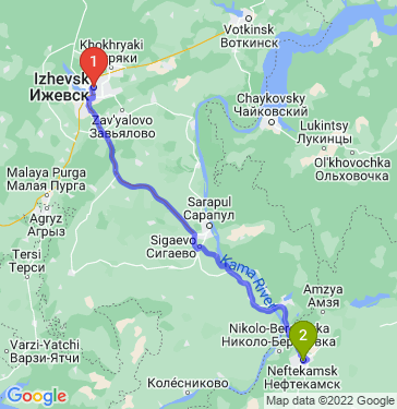 Маршрут из Ижевска в Нефтекамска