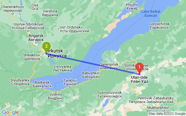 Маршрут из Улан-Удэ в Иркутск