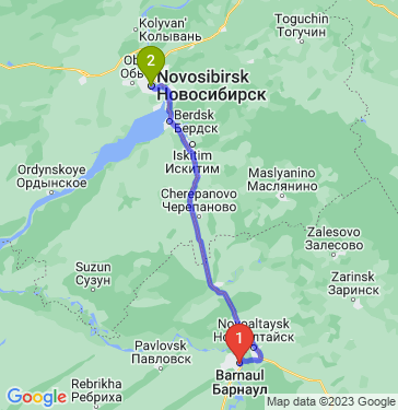Маршрут из Барнаула в Новосибирск