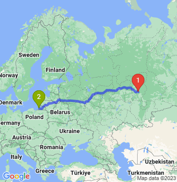 Маршрут из Перми в Калининград