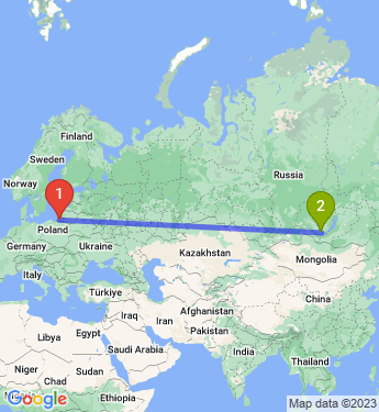 Маршрут из Калининграда в Иркутск