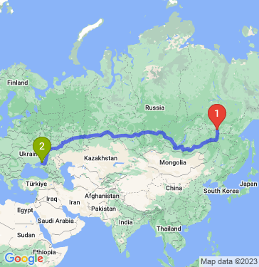 Маршрут из Нерюнгри в Ейск