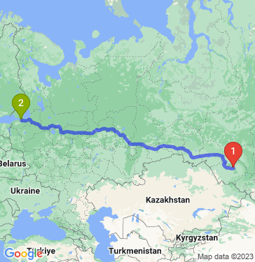 Маршрут из Барнаула в Мурино