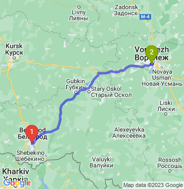 Маршрут из Белгорода в Воронеж