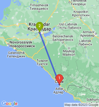 Маршрут из Сочи в Краснодар