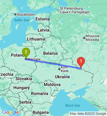 Маршрут из Белгорода в Варшаву