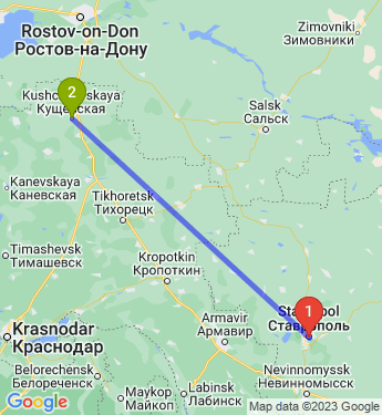 Маршрут из Ставрополя в Кущевскую