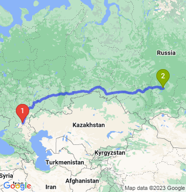 Маршрут из Волгограда в Красноярск