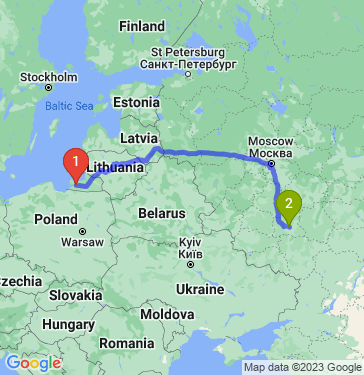 Маршрут из Калининграда в 
