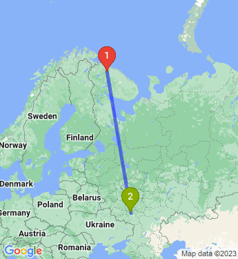 Маршрут из Мурманска в Воронеж