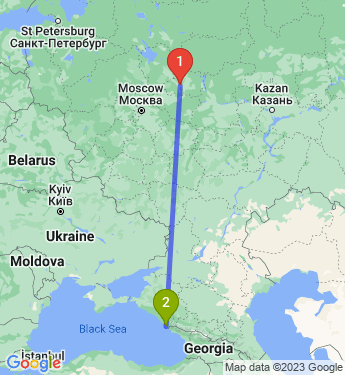 Маршрут из Иванова в Сочи