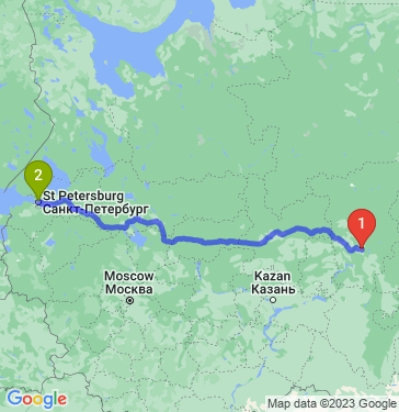 Маршрут из Перми в Санкт-Петербург
