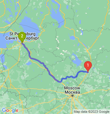 Маршрут из Ярославля в Санкт-Петербург