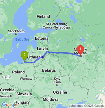 Маршрут из Москвы в Исаково