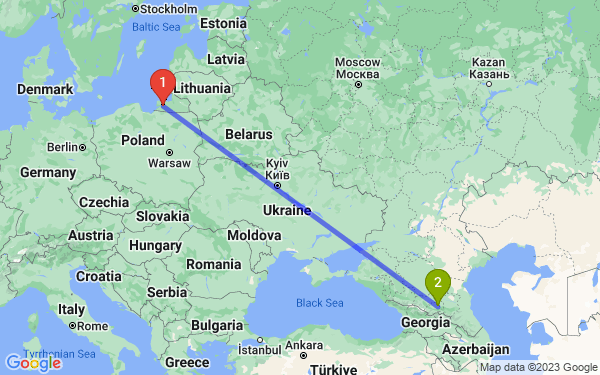 Маршрут из Калининграда в Беслана