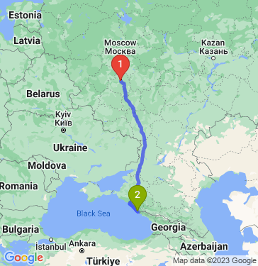 Маршрут из Тулы в Сочи
