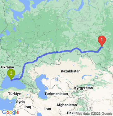 Маршрут из Северска в Севастополь